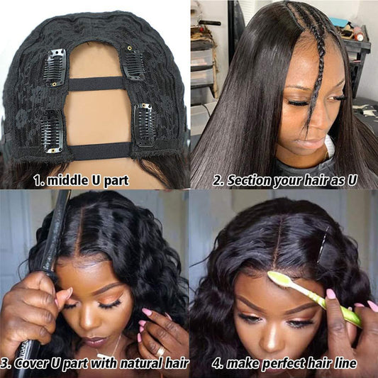 Creative Big Wave Mid-seam Human Wigs Headgear